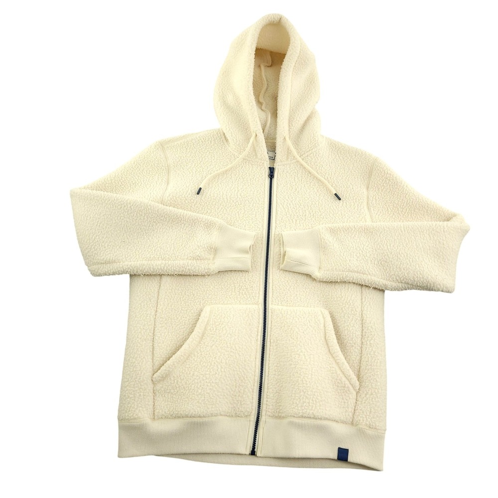 Southern Tide Hoodie Mens M Cream Sherpa Fleece Full Zip Sweatshirt Jacket